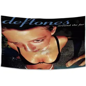 De-ftones Music Tapestry Flag 40x60inch Outdoor Indoor,Ablum Cover tapestry for Bedroom Living room dorm wall with Brass Grommets Vivid Color and Fade Proof Decorations (dec-01)