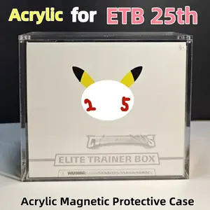 5mm Thick Magnetic Acrylic Display Box, Trade Card Box, Compatible with Etb (25th Anniversary International Edition), Ideal for Tcg Collectors