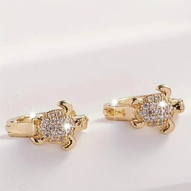 1 Pair Elegant Turtle Earrings, Bohemian Style – Hypoallergenic & Stylish Jewelry