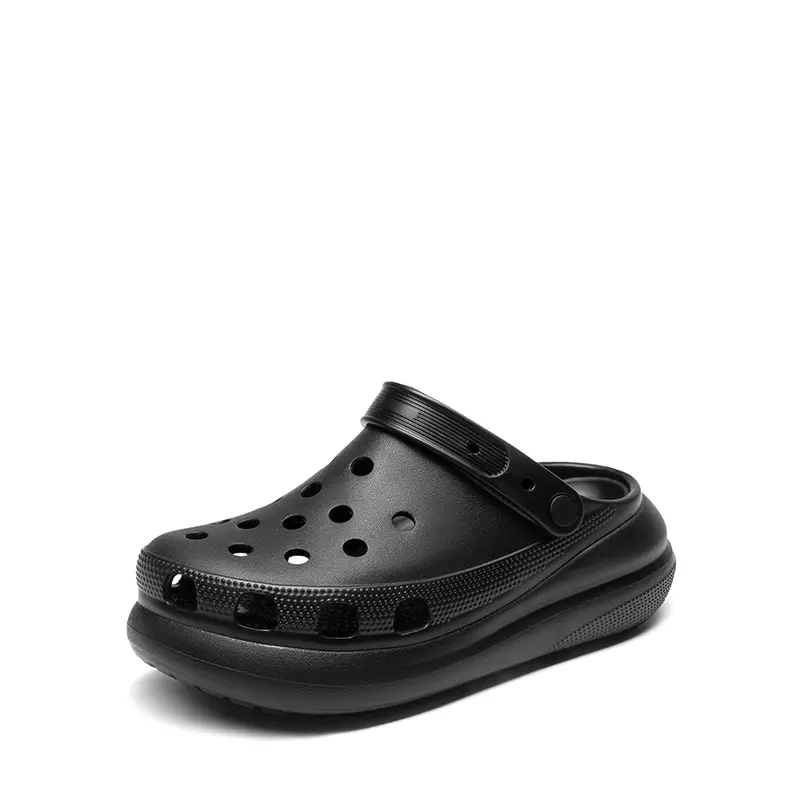 DREAM PAIRS Women's Classic EVA Platform Clogs - Slip-On Mules with Ankle Adjustable Strap, Breathable Design, Arch Support, Contoured Outsole for Daily Walks, High Platform Adds Confident Height Black Casual Footwear, Platform Lift