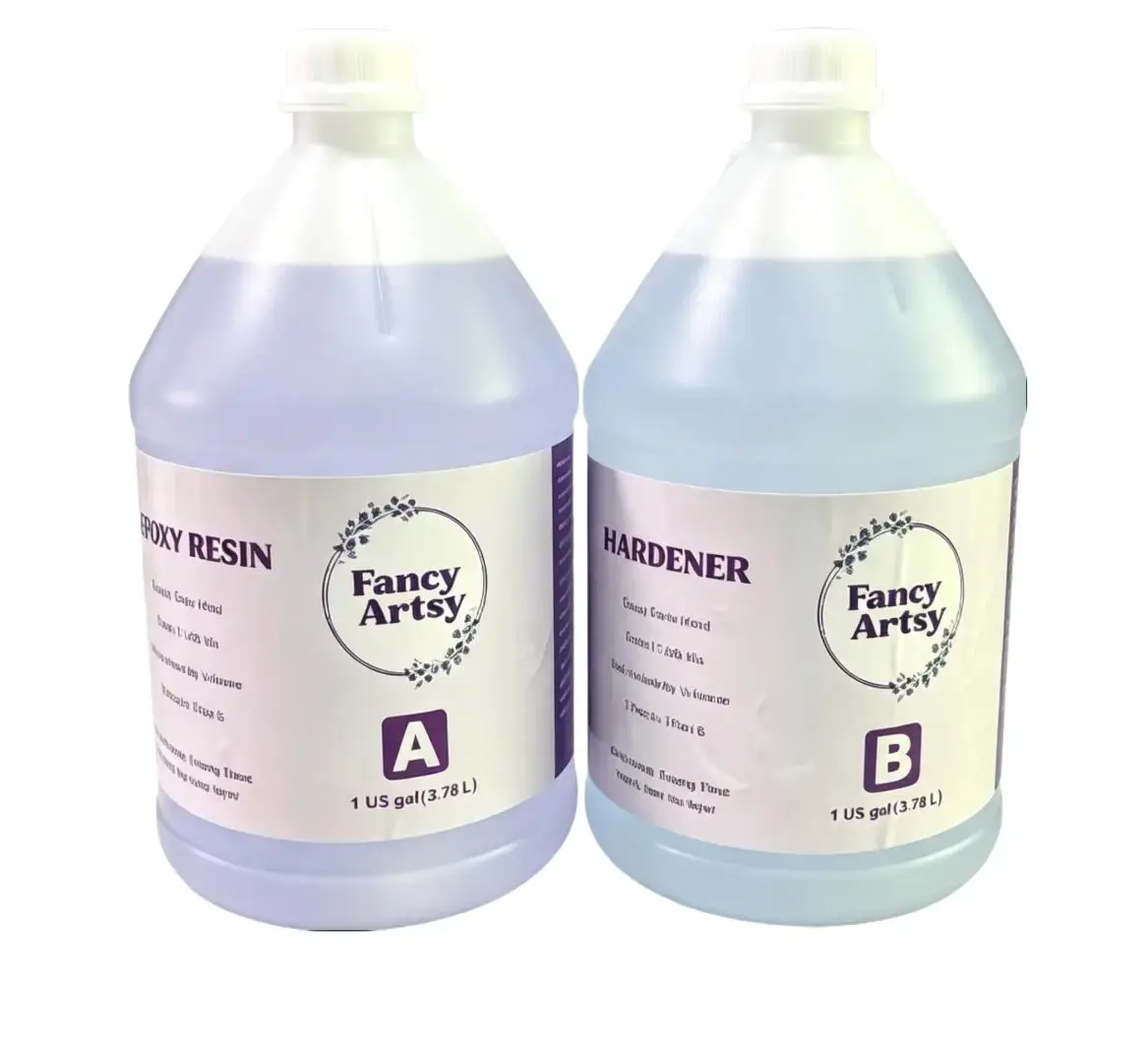 2Gallon Clear Epoxy Resin Adhesive Kit, 1:1 Transparent Tile Epoxy Glue for Surface Coating, Casting, Dried Flower Encapsulation