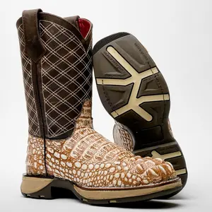 Rustic Desert Neck Leather Boots With 3D Lightweight Sole - Composite Toe