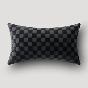 Z Gallerie Checker Velvet Pillow - Black Z Gallerie Checker Velvet Pillow - Black