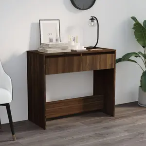 Console Table Brown Oak 35"x16.1"x30.1" Engineered Wood
