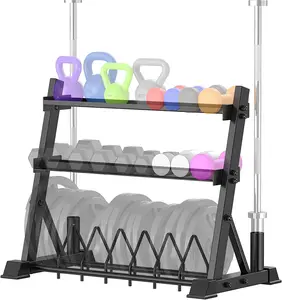 Ultra Fuego 3-Tier Dumbbell Rack Storage Stand for Weight Plates, Kettlebells, and Curling Bars Organiser Ultra Fuego 3-Tier Dumbbell Rack Storage Stand for Weight Plates, Kettlebells, and Curling Bars Organiser
