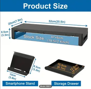 Monitor Stand Riser,Desktop Monitor Riser With Drawer,Laptop Stand Riser And Computer Monitor Stand Riser For Desk With USB 3.0 Data Port And TYPE-C Charging