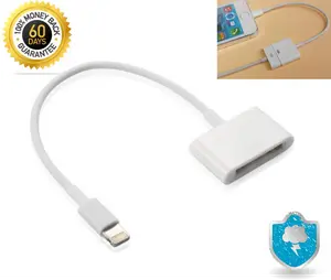 8pin to 30pin Charge Sync Cable Adapter Converter Cord for iPhone/iPod/iPad White Charging Charger
