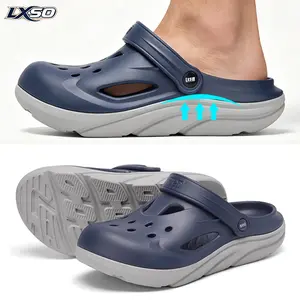 Lxso Men's Outdoor Summer Clogs Arch Support Thick Sole Non-Slip Odor-Resistant Beach Sandals Comfort for Flat Feet & Plantar Fasciitis