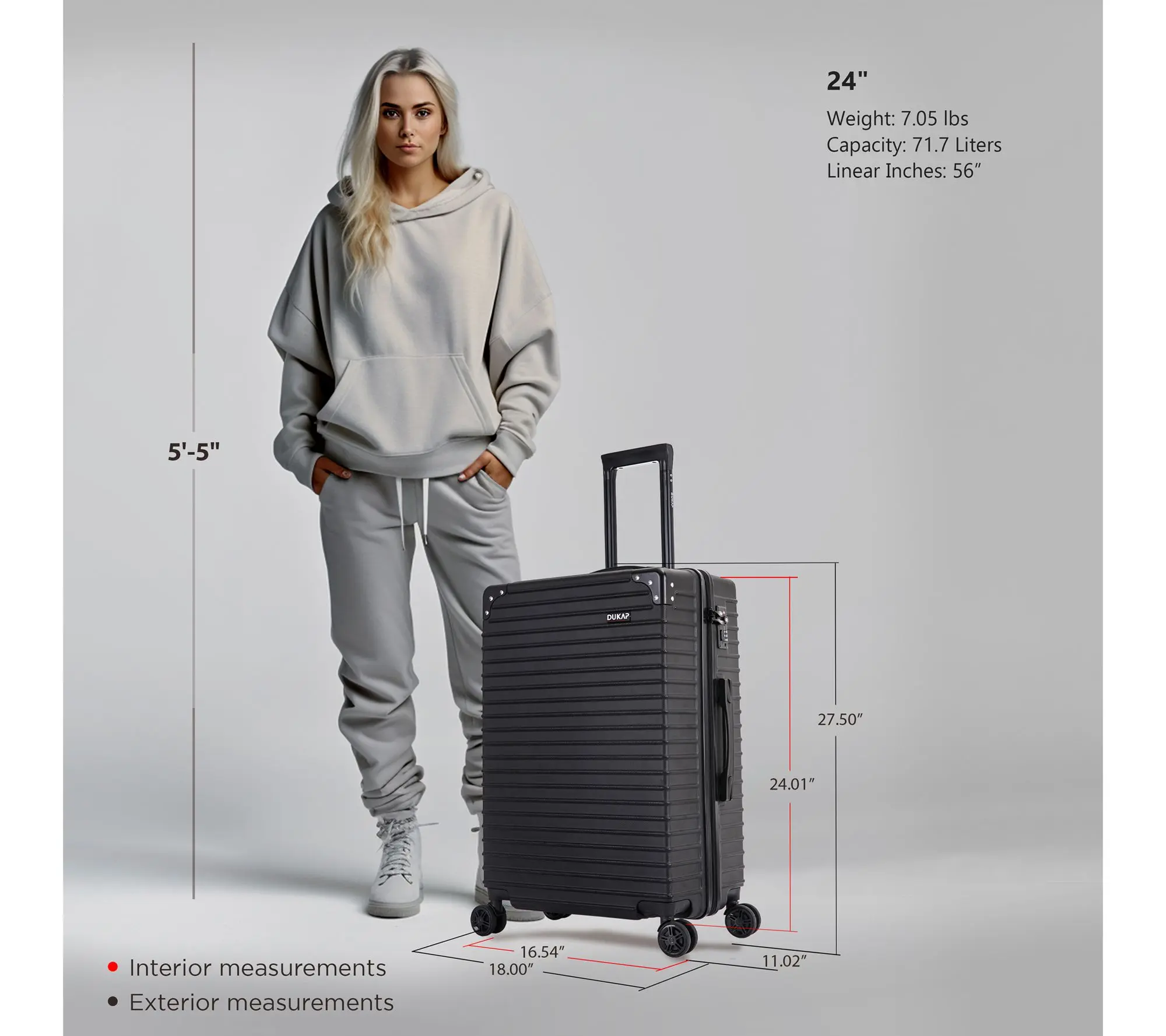 DUKAP Tour Lightweight Medium 24'' Luggage