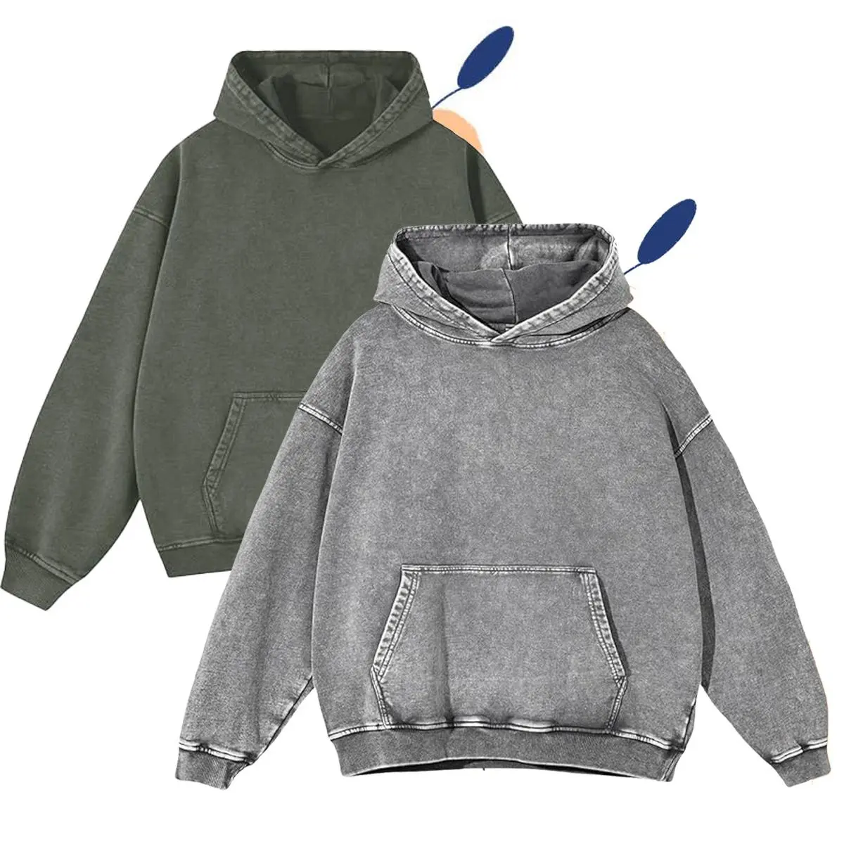 Acid Wash Hoodie Vintage Hoodie Unisex Heavy Weight Hoodie Distress Hoodies for Men Women Couples with Pockets