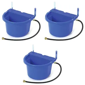 Little Giant 4 Gal Auto Float Controlled Waterer Livestock Water Trough (3 Pack)