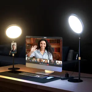 Ring Light with Stand For Zoom Meetings, 360° Rotatable 10.5" Lighting For Computer Video Conferences, Desk Light. LED Full-Screen Light With Phone Holder For Live Streaming and Video Calls