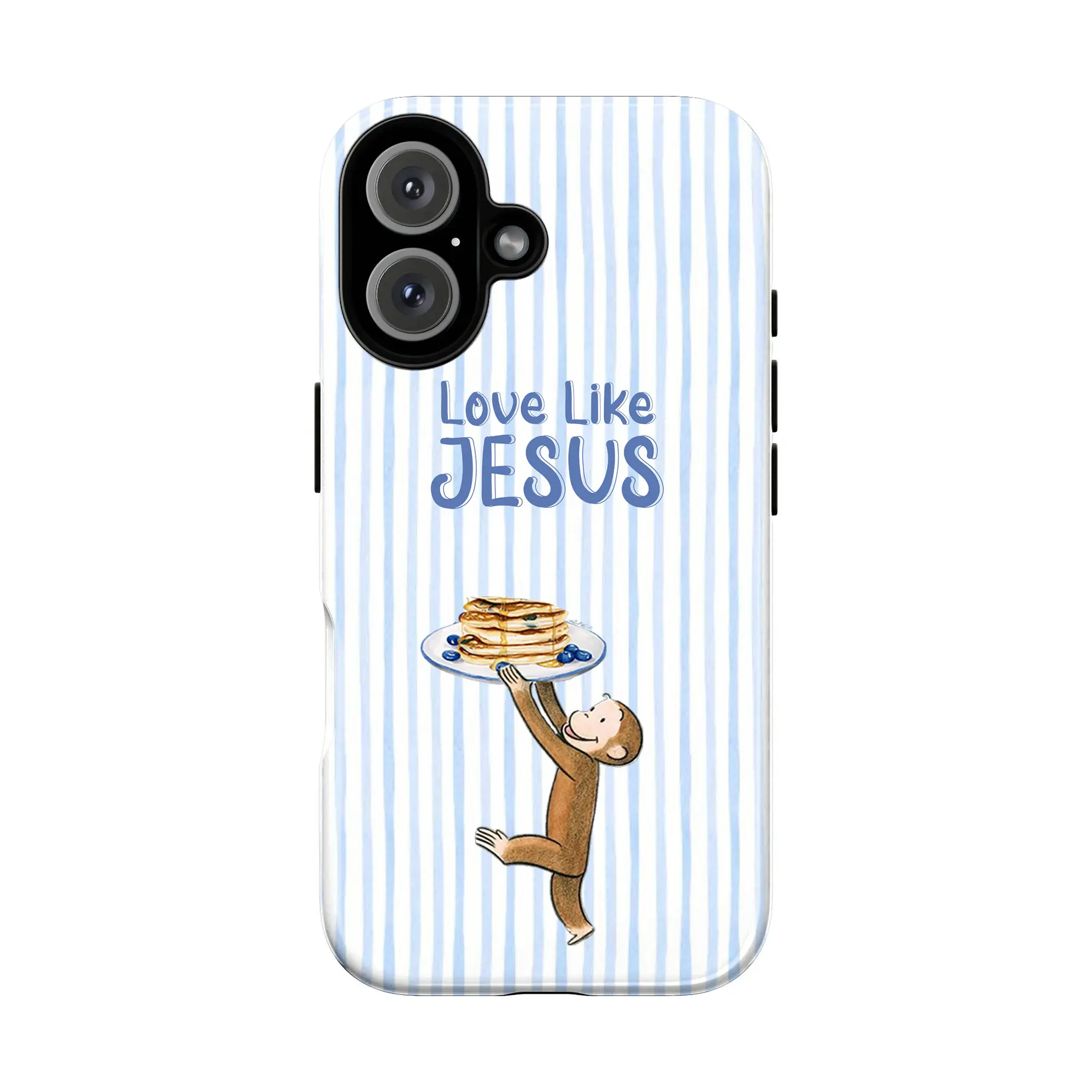 Curious George iPhone Case, Cartoon Monkey Phone Cover with Love Like Jesus Bible Verse and Pancake Design for iPhone 11 12 13 14 15 16 and Samsung S21 S22 S23 S24, Aesthetic, Accessories, Smartphone, Cellphone, Devices, Casing, Protective Summerwins gift