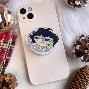 Grumpy Aesthetic Girl MagSafe PopSocket – Funny Cartoon PopGrip, Cute Attitude Phone Grip for iPhone