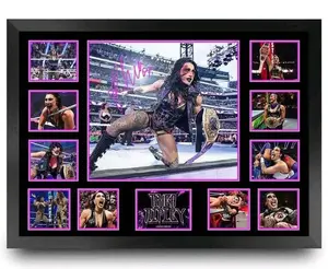 RHEA RIPLEY WWE WRESTLING CHAMPION- LIMITED EDITION SIGNED & No No Framed MEMORABILIA