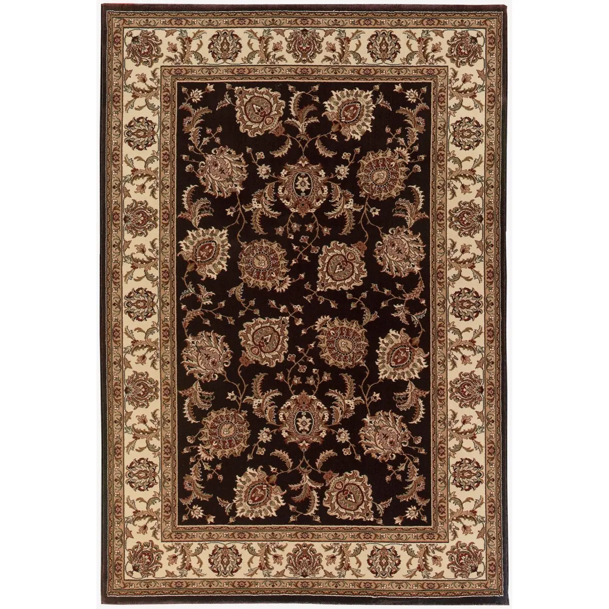 HomeRoots 574327 5x8 ft. Brown & Ivory Oriental Traditional Area Rug, Classic Traditional Area Rugs for Home Decor