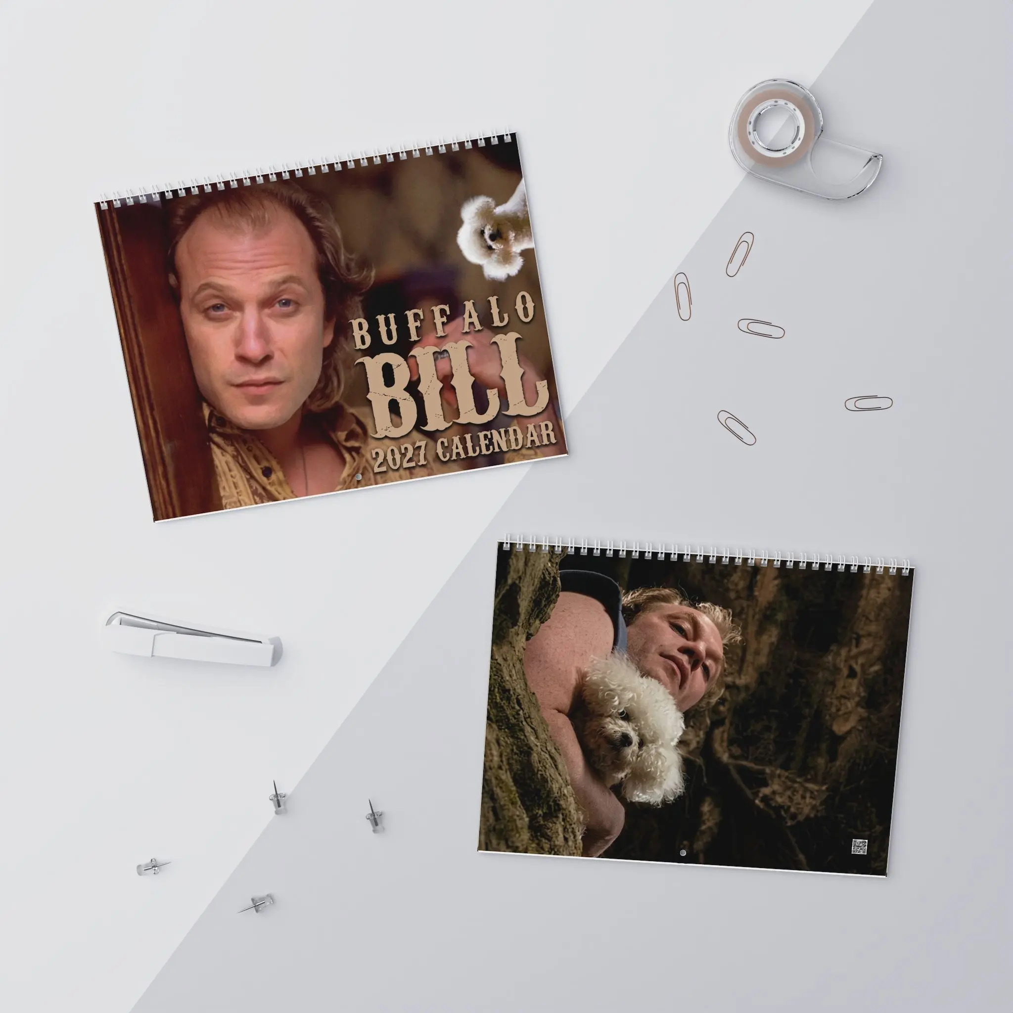[Hole Horizontal Calendar] Inspired Buffalo Bill - 2027 Wall Calendar with Hole, 2027 Icons Wall Calendar