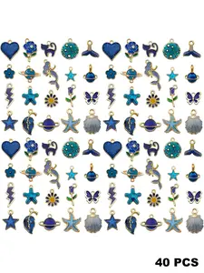 40 Piece Enamel Bracelet Pendant Set, DIY Necklace Jewelry Making Kit, Handmade Accessories for Earrings Keychains, DIY Jewelry Decoration