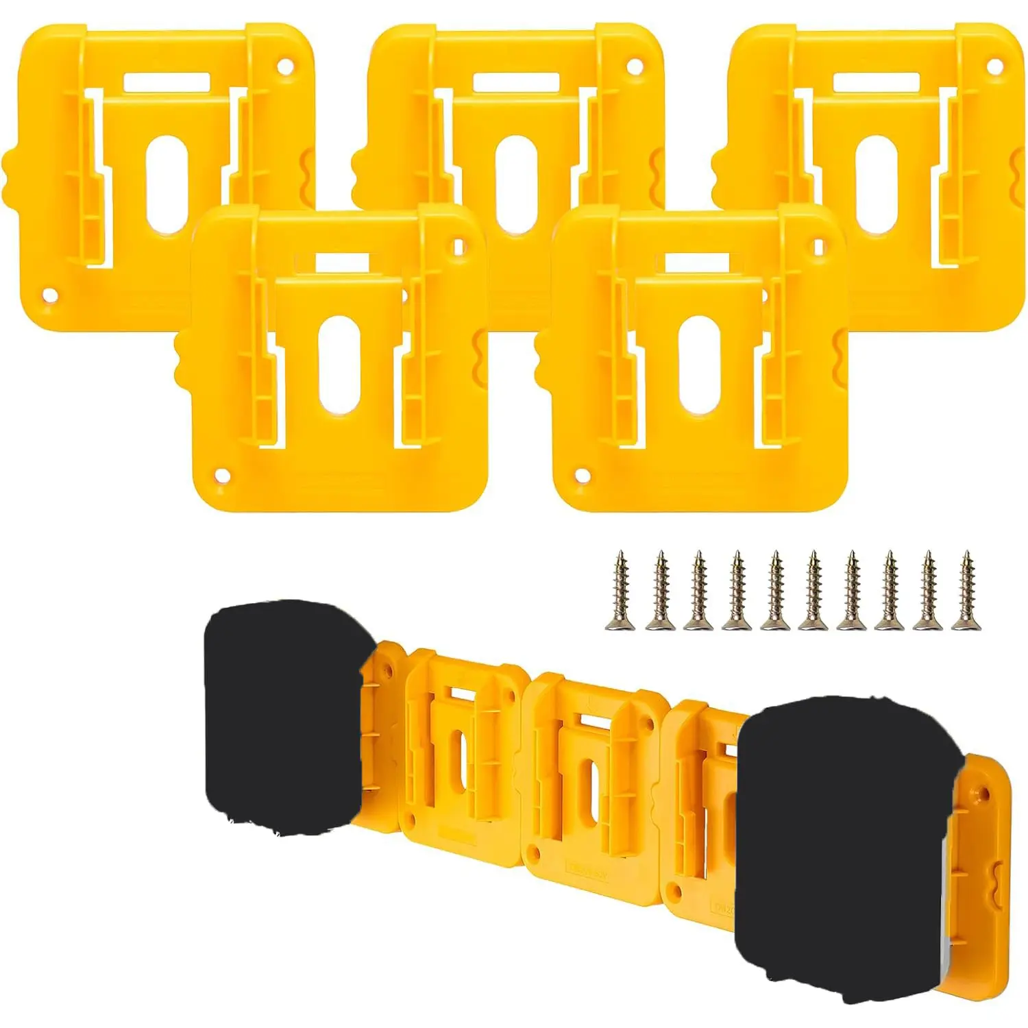2/5 Pack Battery Mount Holder Compatible for Dewalt 18V/20V/60V Battery Holder Fit for DCB200/203/206 Batteries Wall, Work Van, Shelf, Toolbox,Tool Organizer And Utility Rack | Wall Bracket | Durable Plastic, Battery Storage Rack, Multifunctional Rack