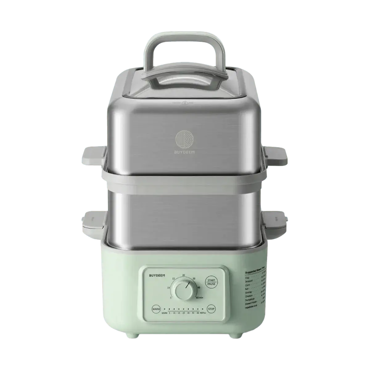 BUYDEEM G5247 9.5Litre Double-Layer Electric Food Steamer, Sage Green Household Kitchen Appliance, 9.5 Litres