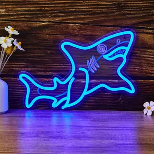Shark Shaped LED Neon Light, USB Powered Neon Sign, Decorative Neon Light For Home Decor, Room Decor, Party Decor, Desktop Ornament, Home Decoration Lamp