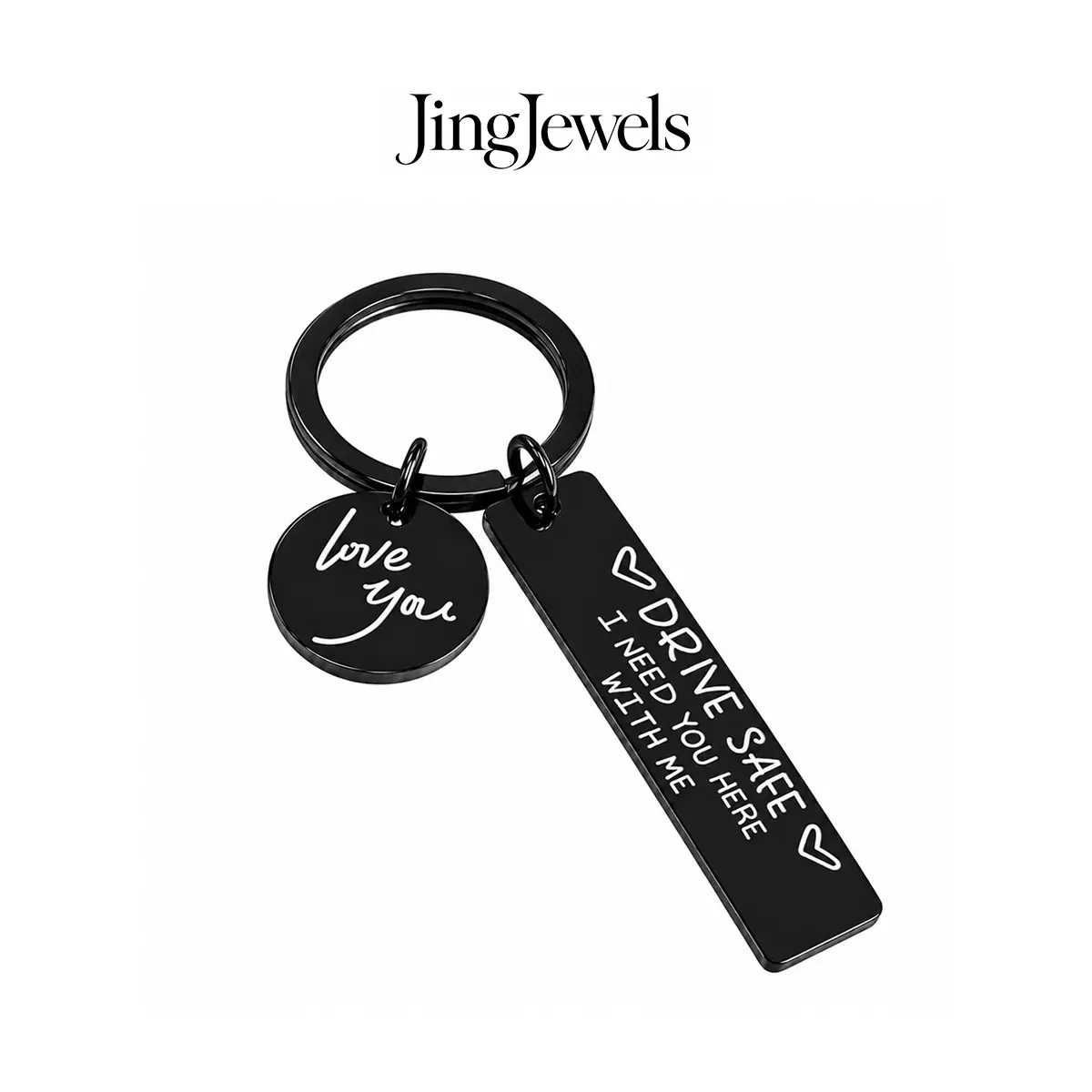 Drive Safe Keychain for Couples, I Love You Car Key Ring with Heart Message Tag, Romantic Personalized Keychain Gift for Boyfriend Girlfriend Husband Wife, Meaningful Anniversary Birthday Christmas Thanksgiving Gift
