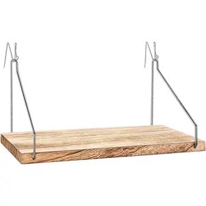 Fabric Wall Cubicle Shelf with Hooks for Work Decor, 11.8' Wooden Cubicle Organizer Storage Shelf with Hangers Cubicle Accessories for Women Men Desk