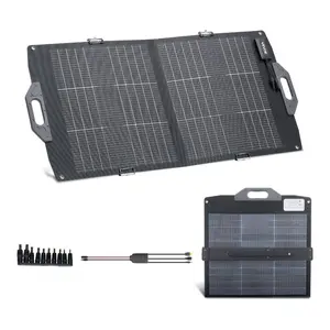 VEVOR 100W Bifacial Solar Panel, 16BB N-Type Foldable Monocrystalline Solar Panel Charger 24 Efficiency, Portable with MC4 Output, USB-A (QC3.0), Type-C DC Ports for Power Stations Camping Hiking