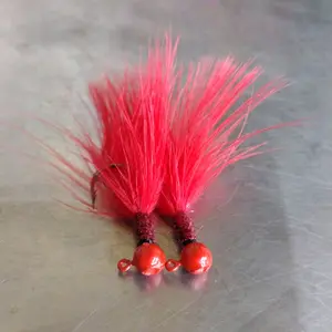 2 pack. Triple Red Marabou jig