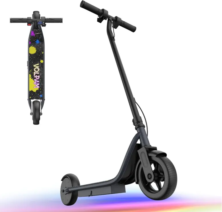 Safe and Durable Kids Electric Scooter – 250W Motor, 3 Speed Settings up to 10 MPH, EABS + Rear Foot Brake, LED Battery Indicator, Textured Grips & Anti-Slip Pedals, Quick 5-Min Assembly, Ideal for School & Park Rides