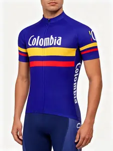Men's Cycling Top, Short Sleeve Bike Shirt with 3 Back Pockets, Digital Print, Slim Fit, All Seasons, Sporty Style, Outdoor Riding, Sportswear Top