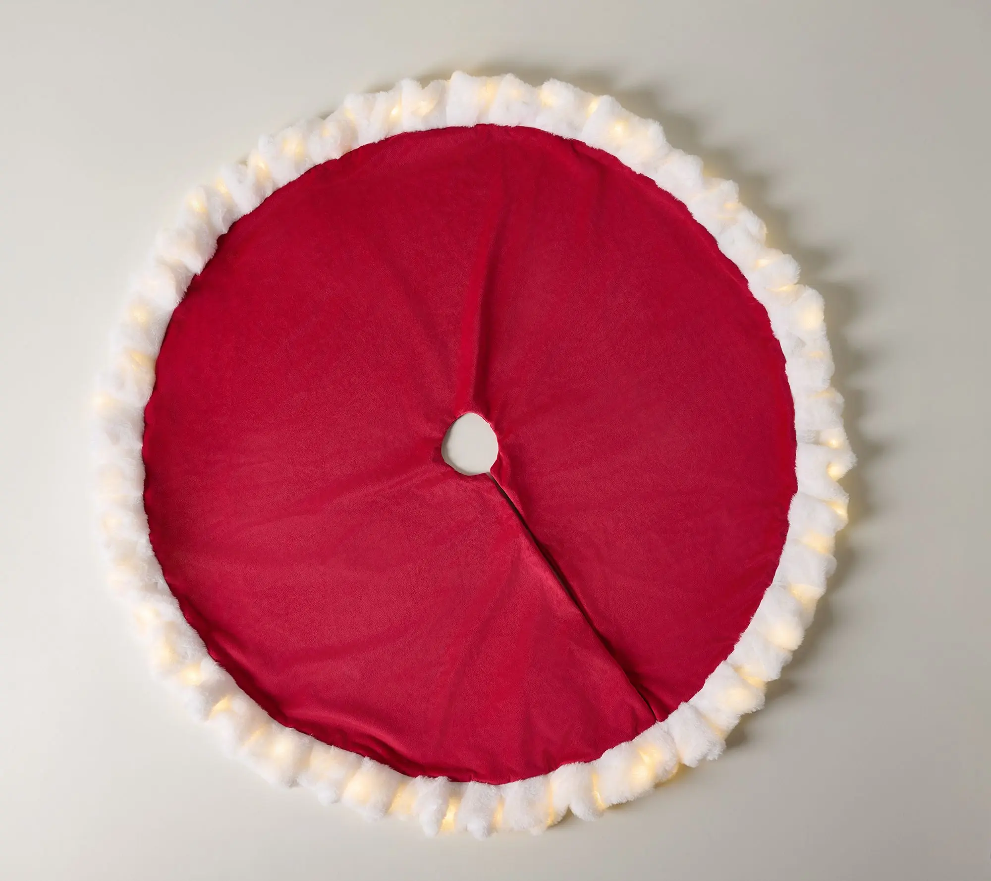 36" Illuminated Tree Skirt with Faux Fur Trim by Valerie 36" Illuminated Tree Skirt with Faux Fur Trim by Valerie
