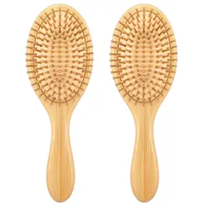 Bamboo Hair Comb — Natural Wooden Wide-Toothed Detangling Comb: Promotes Hair Growth, Tames Frizz, and Massages the Scalp; Suitable for Dry, Curly, Thick, Fine, and Straight Hair.