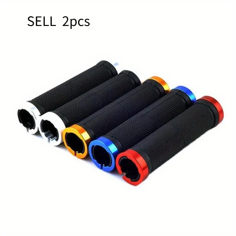 Bicycle Rubber Grips MTB Alloy Lock Bilateral Lock Handlebar Grips Anti Slip Cycling Handlebar Sleeve BMX Bicycle Accessories Bike Handlebars