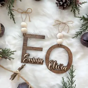 Personalized Name Wood Letter Christmas Ornament