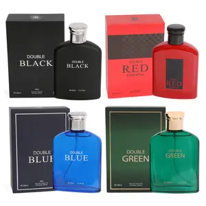 Men's Cologne Bundle - Double Eau de Toilette Collection ( 4 x 100ml/3.3fl.oz. ) ft. Double Black, Double Red Essential, Double Blue & Double Green Scents - Men's Fragrance Sets