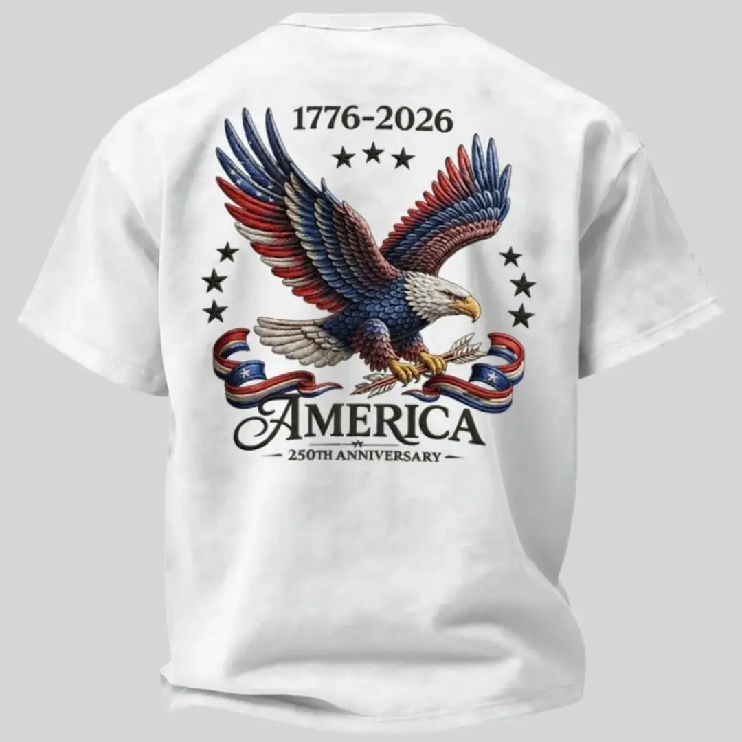 America 250th Anniversary Eagle T-Shirt, 1776–2026 USA Patriotic Graphic Tee, American Flag Bald Eagle Shirt, Fourth of July 250 Years Celebration T-Shirt, Patriotic USA Independence Day Tee t0330Father's Day Gift