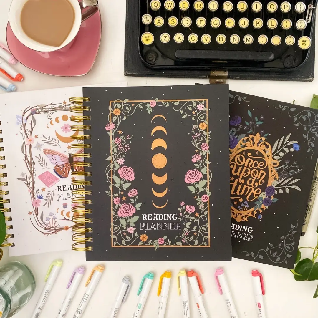 Hardcover Planner and Reading Tracker for Book Lovers to track their reading journey and plan their daily and monthly schedule