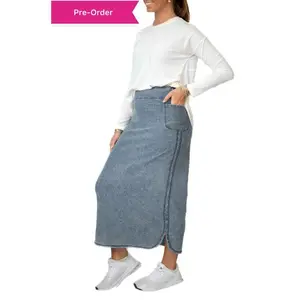 Flex Denim Maxi Skirt
