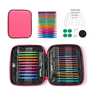 40-Piece Knitting Tool Set, Colorful Interchangeable Rings, Detachable Circular Needles 3.0mm-10mm, 13 Sizes Hooks, Long 10cm Multifunctional Ring Pins