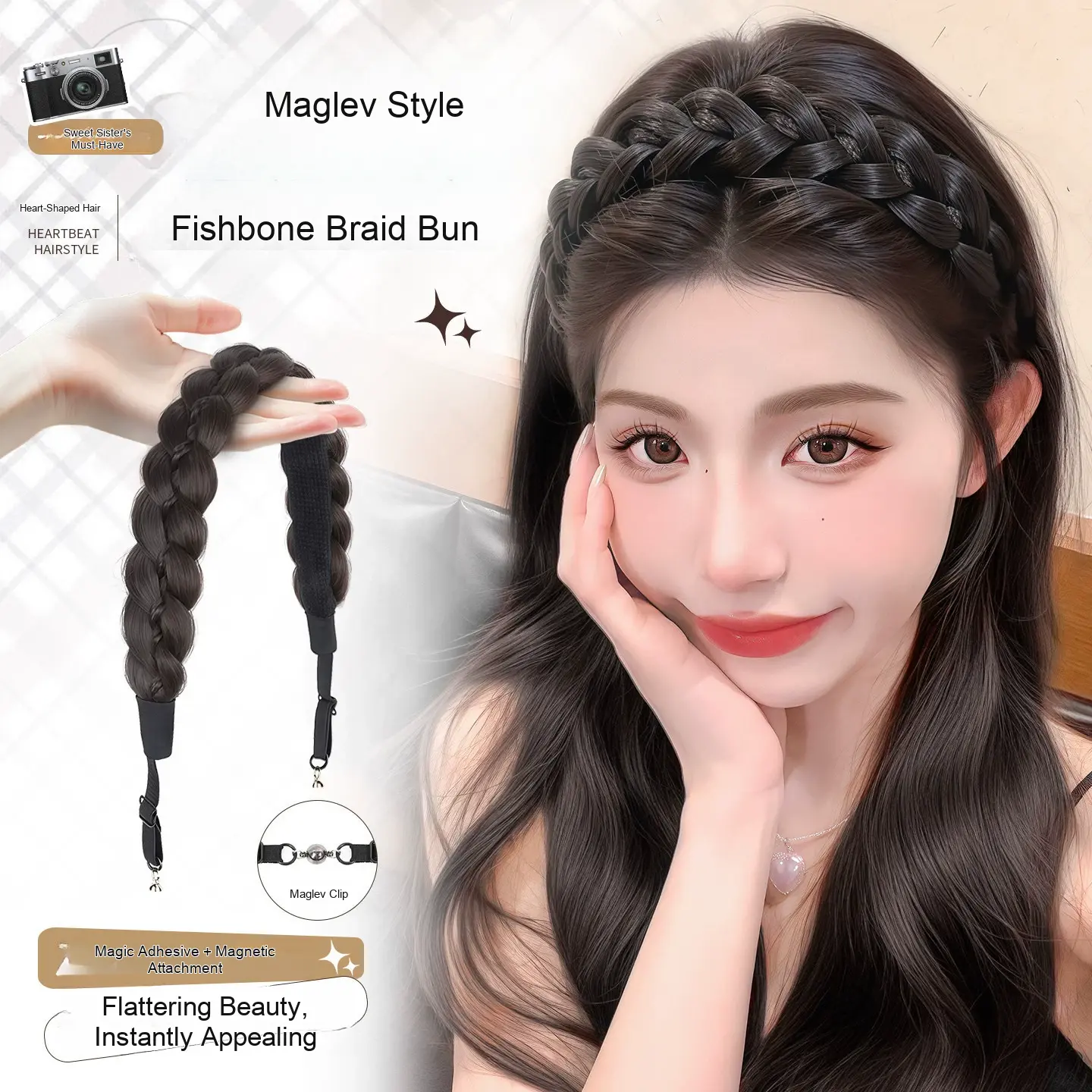 Volumizing Braided Hair Headband, Hair Accessory, Fashion Headwear, Daily Styling