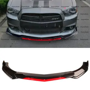 For Dodge Charger UNIVERSAL Front Bumper Lip Spoiler Splitter Gloss Black Red