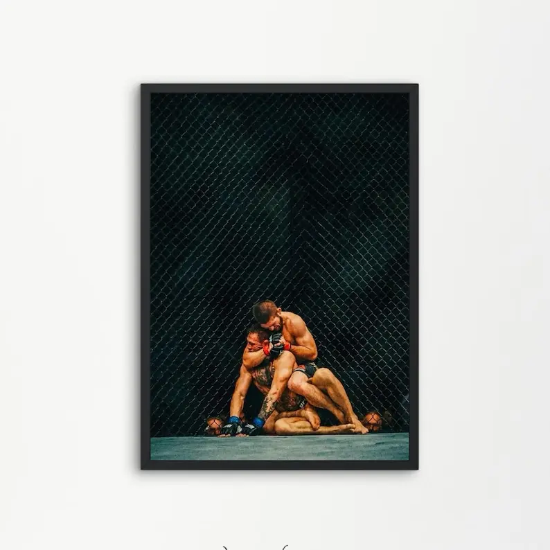 Khabib Choke Conor Wall Art Khabib Nurmagomedov Poster, Conor McGregor Poster Ufc Wall Art Sports Poster, Quality Print Unique Design Modern Artistic Style.