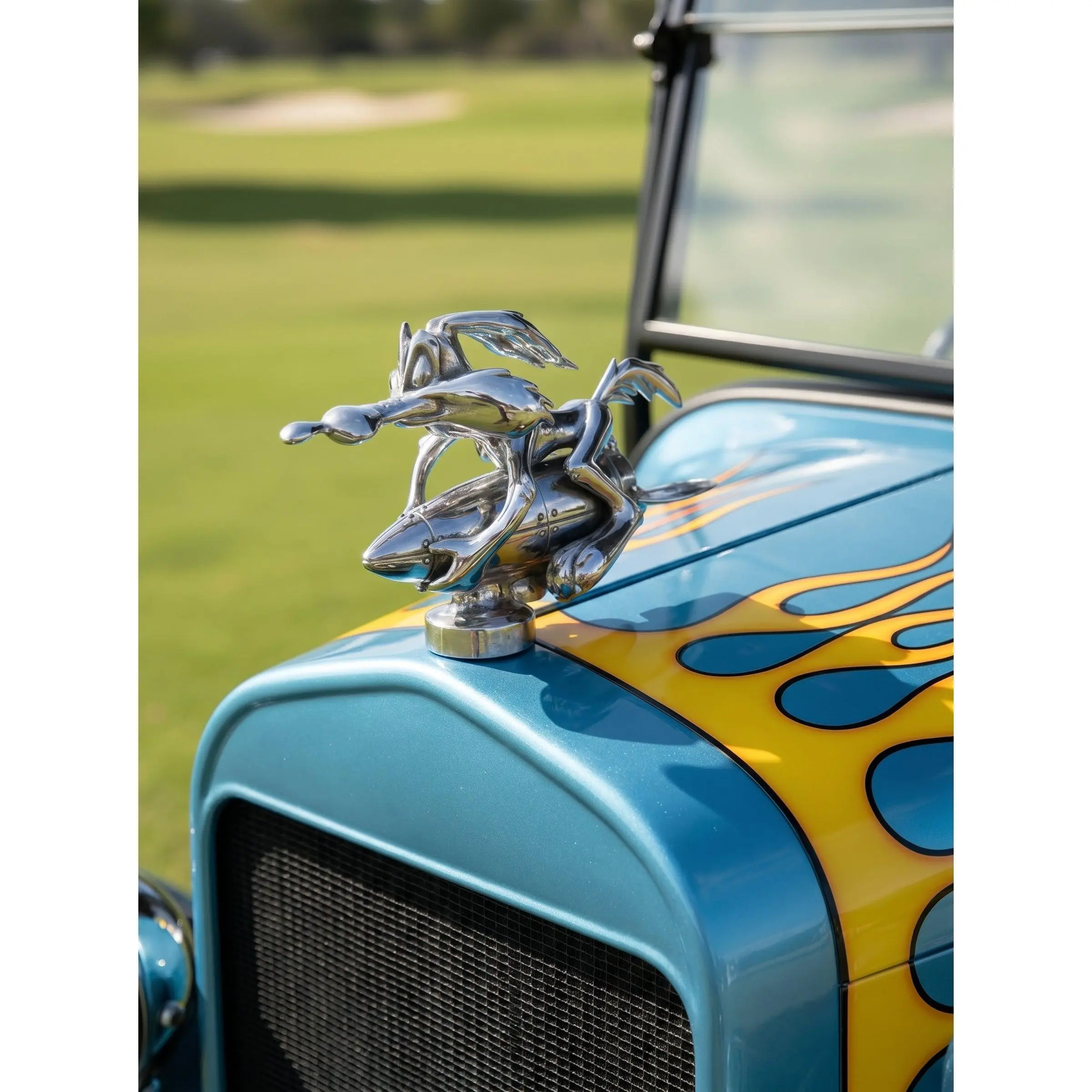 Wile E. Coyote Rocket Hood Ornament – Matte Silver Finish Looney Toons -ACME Inspired Car Mascot – Custom Hot Rod, Rat Rod, Golf Cart, Boat, Truck Exterior Accessory