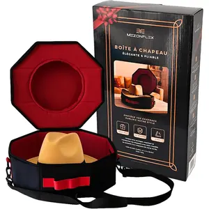 Premium Foldable & Lightweight Hat Box Western & Fedora Storage Water-Resistant Oxford Travel Case Reinforced Lid Ideal Gift for Holidays Birthday & Christmas