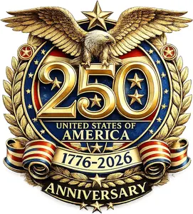 2Pcs 250 Anniversary USA Decal, Patriotic Eagle 1776–2026 Vinyl for Car, Truck, Window, Laptop, 250 Years American, 250th Anniversary Car Stickers, Teacher Appreciation Gifts