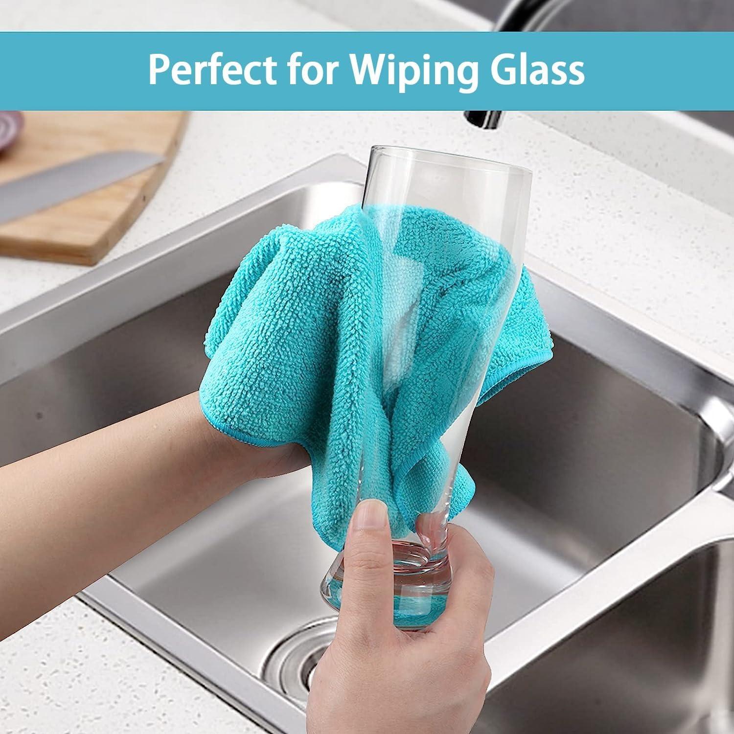 Multi-Color Microfiber Cleaning Cloths:  Super Absorbent, Quick-Drying, Lint-Free