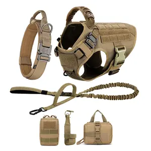 Dog Harness And Leash Set Pet German Shepherd Malinois Training Walking Vest Dog Harness And Collar For Medium Large Dogs