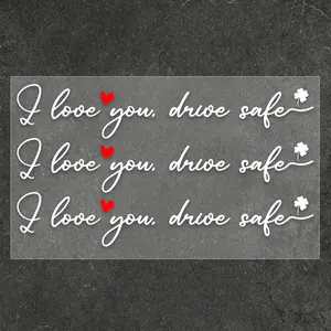 3PCS/SET Hardcore Gentle Guardian Style "I love you drive safe Slogan" , Suitable for Car Bodies, Luggage Decor, Multipurpose Car Decal, Personalized Decal for Driving Guardian Culture and Gentle Aesthetics Enthusiasts, Vehicle Exterior Decoration