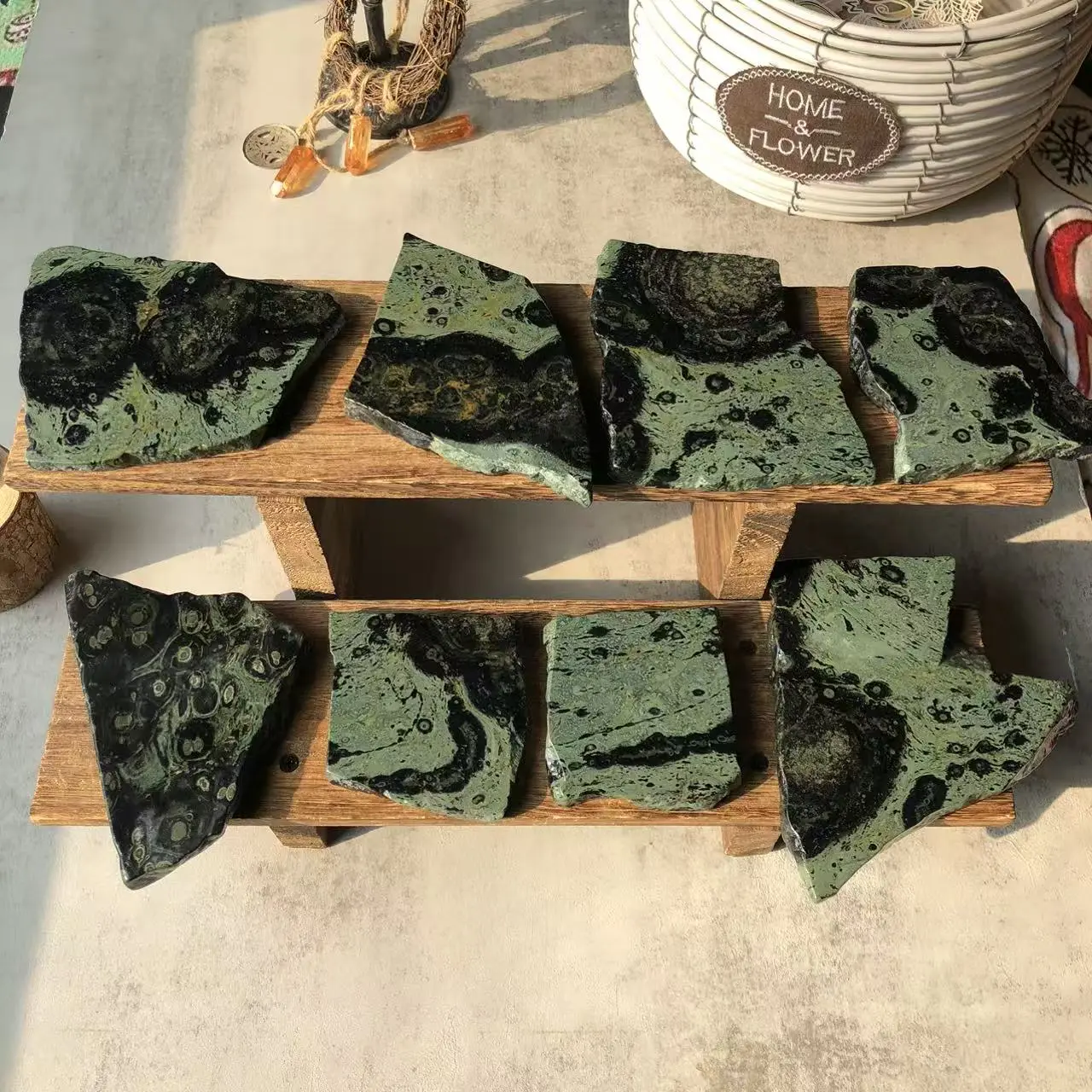 Natural Crystal Kababa Jasper Slice Collection